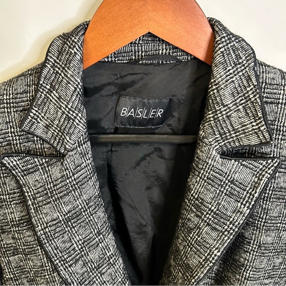 Basler | Tweed Blazer | Wool Cotton Blend | Knited Formal Black, Grey | Size M - Picture 3 of 9